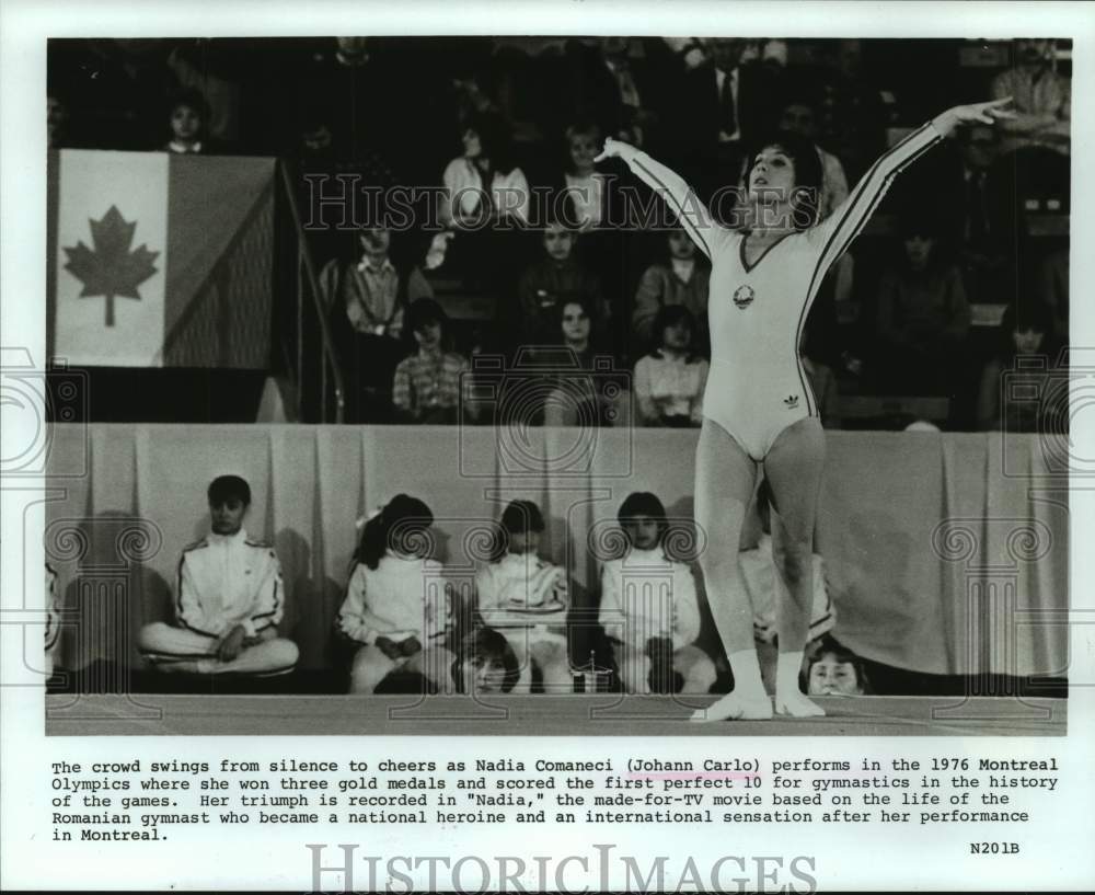 Press Photo Johann Carlo stars as gymnast Nadia Comaneci in &quot;Nadia&quot; - hcs04232- Historic Images