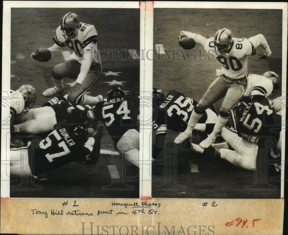 1978 Press Photo Dallas Cowboys&#39; Tony Hill returns a punt in the 4th quarter.- Historic Images