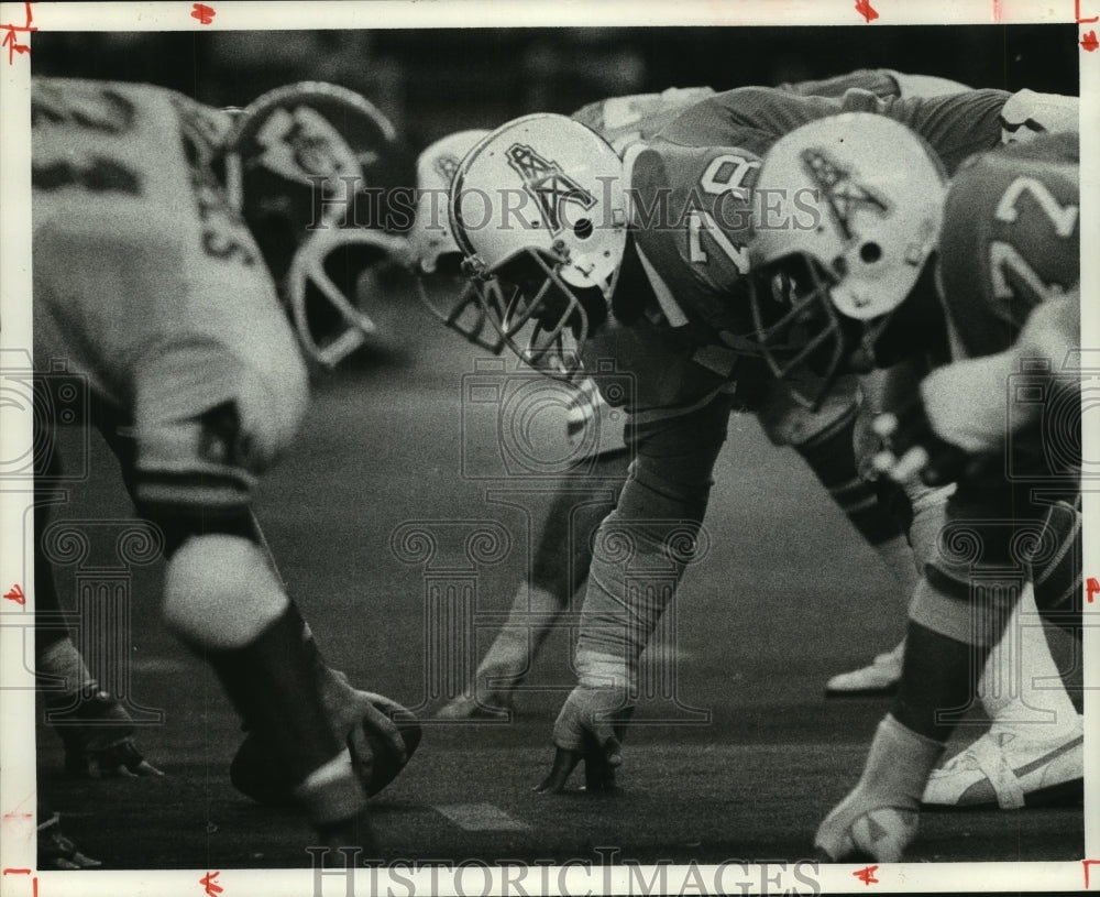 1977 Press Photo Houston Oilers&#39; Curley Culp is the anchor of the defensive line- Historic Images