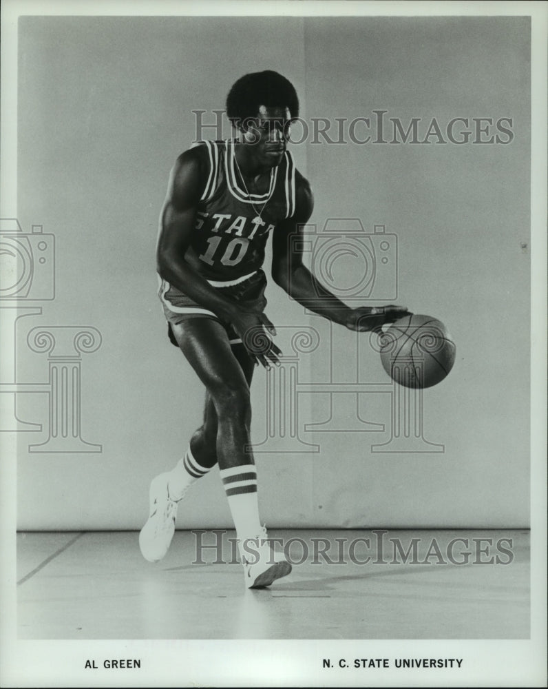 1977 Press Photo North Carolina State University basketball player Al Green.- Historic Images
