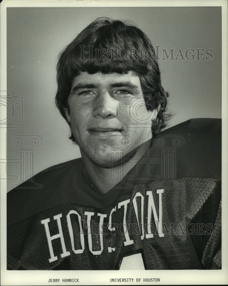 1977 Press Photo University of Houston football player Jerry Hamrick.- Historic Images