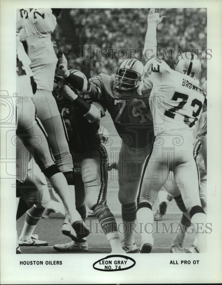 1983 Press Photo Houston Oilers All-Pro Offensive Tackle, Leon Gray, #74- Historic Images