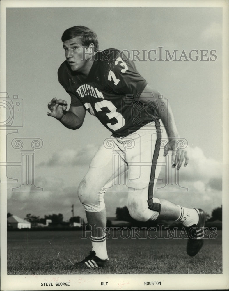 1972 Press Photo University of Houston defensive lineman Steve George.- Historic Images