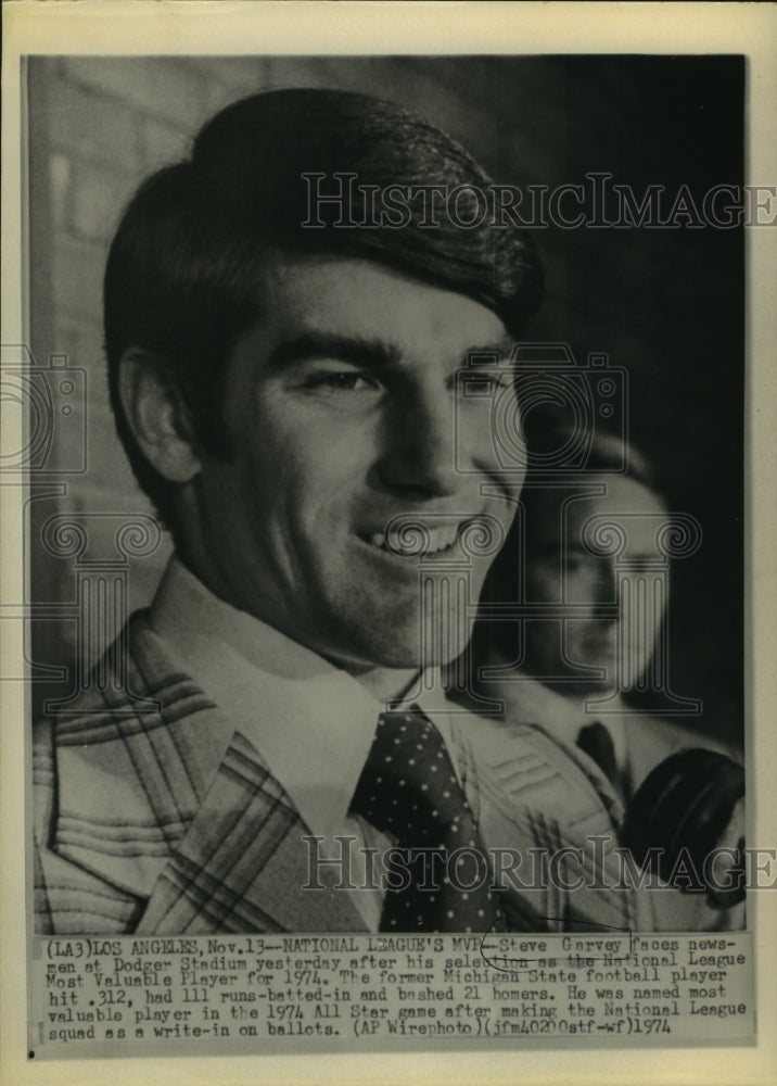 1974 Press Photo Baseball&#39;s National League Most Valuable Player, Steve Garvey.- Historic Images