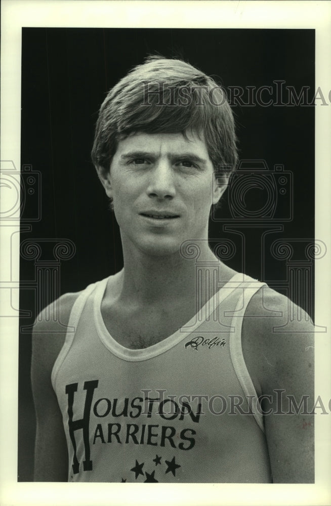 1989 Press Photo Marty Freelick of the Houston Harriers running club.- Historic Images