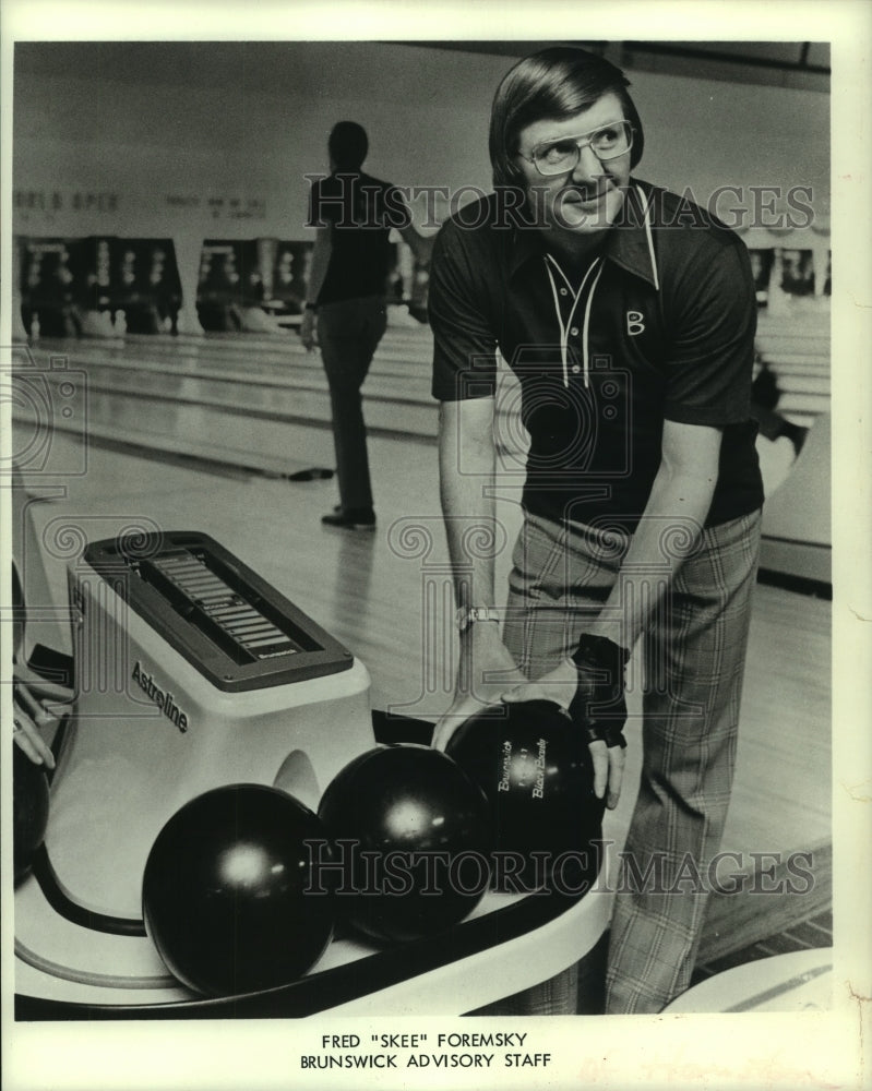 1976 Press Photo Bowling-Fred &quot;Skee&quot; Foremsky, Brunswick Advisory Staff member.- Historic Images