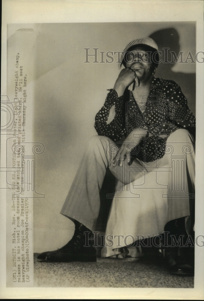 1970 Press Photo Bob Foster, light heavyweight boxing champ exhibits his style.- Historic Images