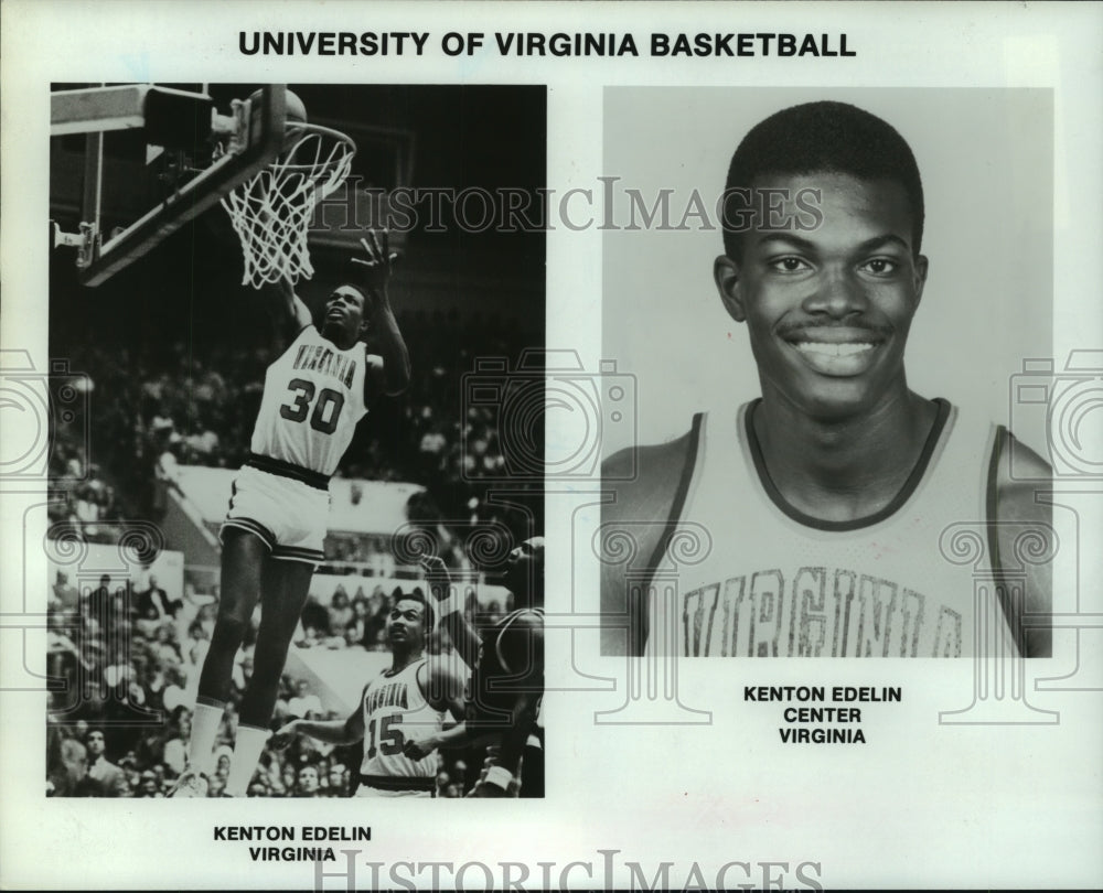 1984 Press Photo University of Virginia basketball center, Kenton Edelin.- Historic Images