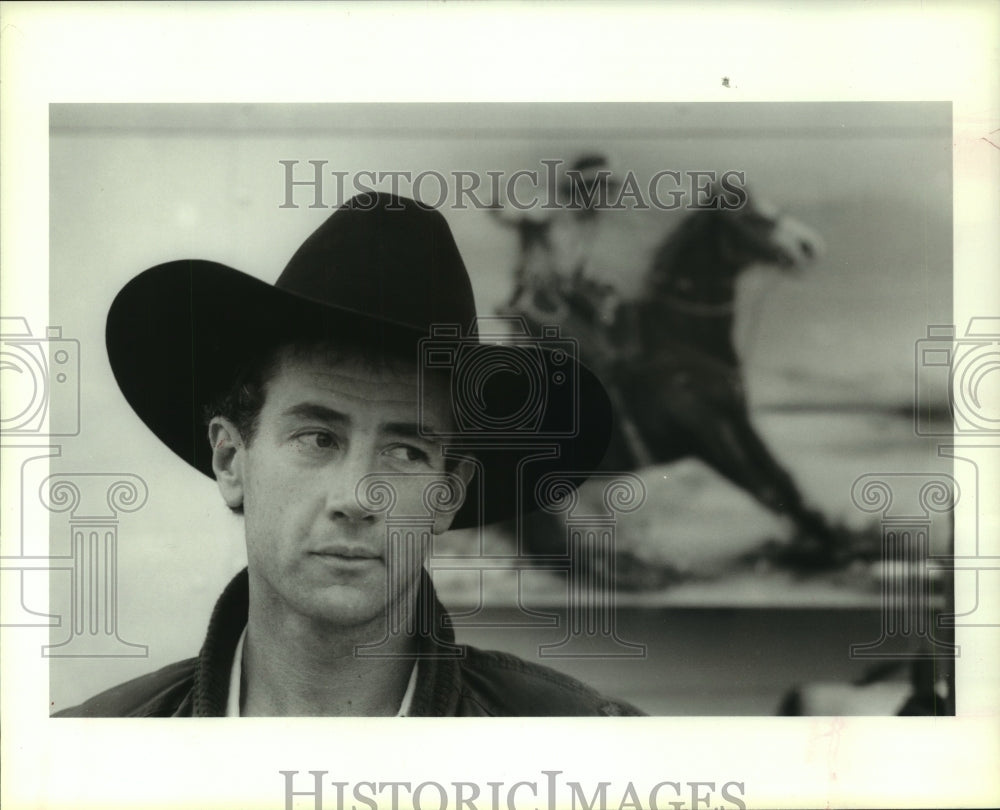 1987 Press Photo Rodeo performer and modern cowboy, Dan Eddleman - hcs05355- Historic Images