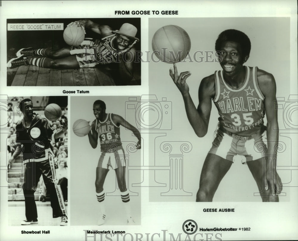 1982 Press Photo Members of the Harlem Globetrotters basketball team.- Historic Images
