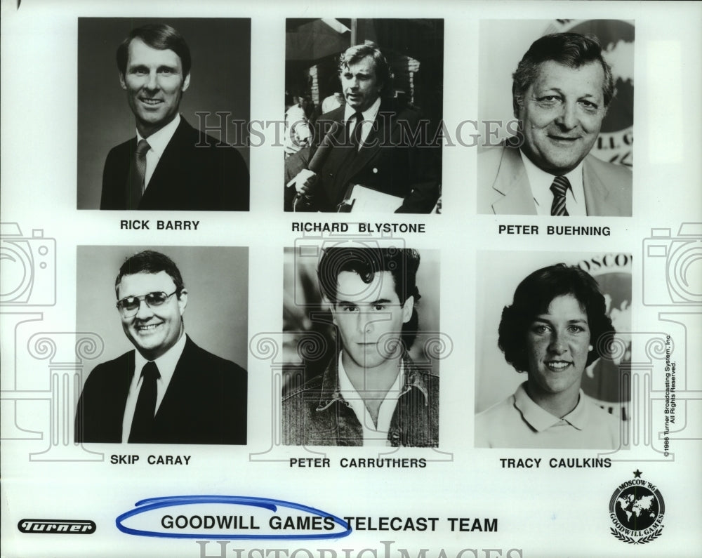 1986 Press Photo Goodwill Games telecast commentator team. - hcs05422- Historic Images