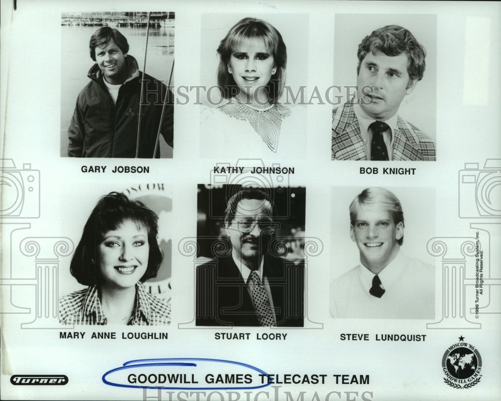 1986 Press Photo Goodwill Games telecast commentator team. - hcs05426- Historic Images