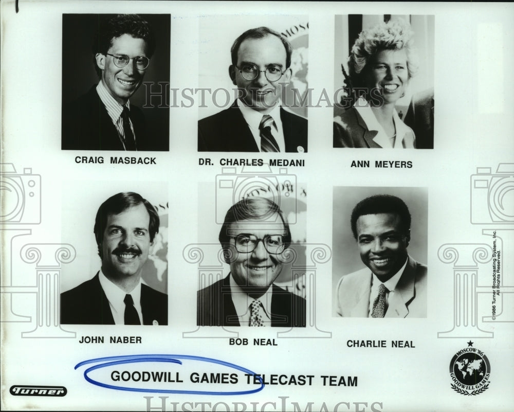 1986 Press Photo Goodwill Games telecast commentator team. - hcs05427- Historic Images