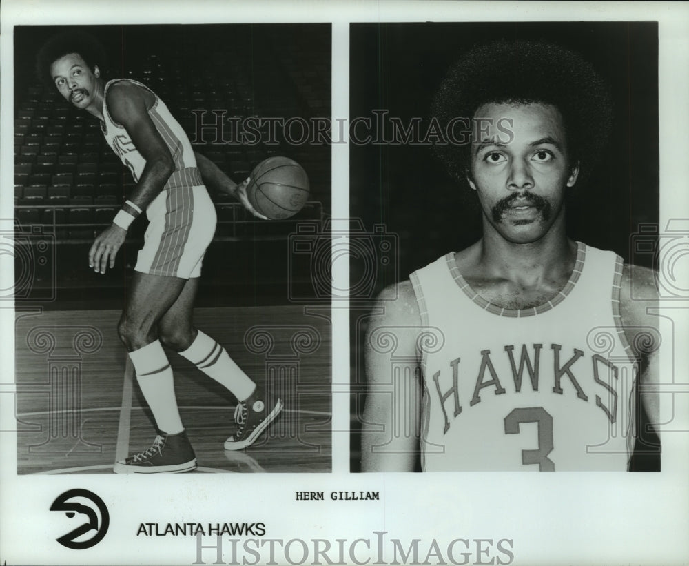 1974 Press Photo Atlanta Hawk basketball player Herm Gilliam. - hcs05515- Historic Images