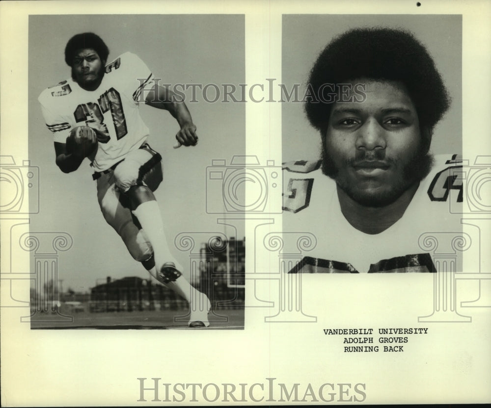 1976 Press Photo Vanderbilt University running back Aldoph Groves. - hcs05533- Historic Images