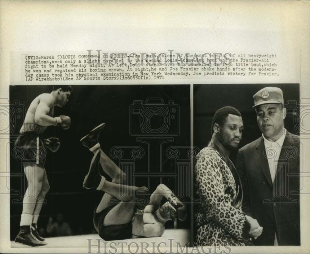 1971 Press Photo Boxing legend Joe Louis predicts Joe Frazier win in Ali bout.- Historic Images