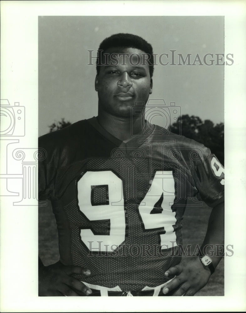 1989 Press Photo University of Houston Defensive Lineman Tray Hooper.- Historic Images