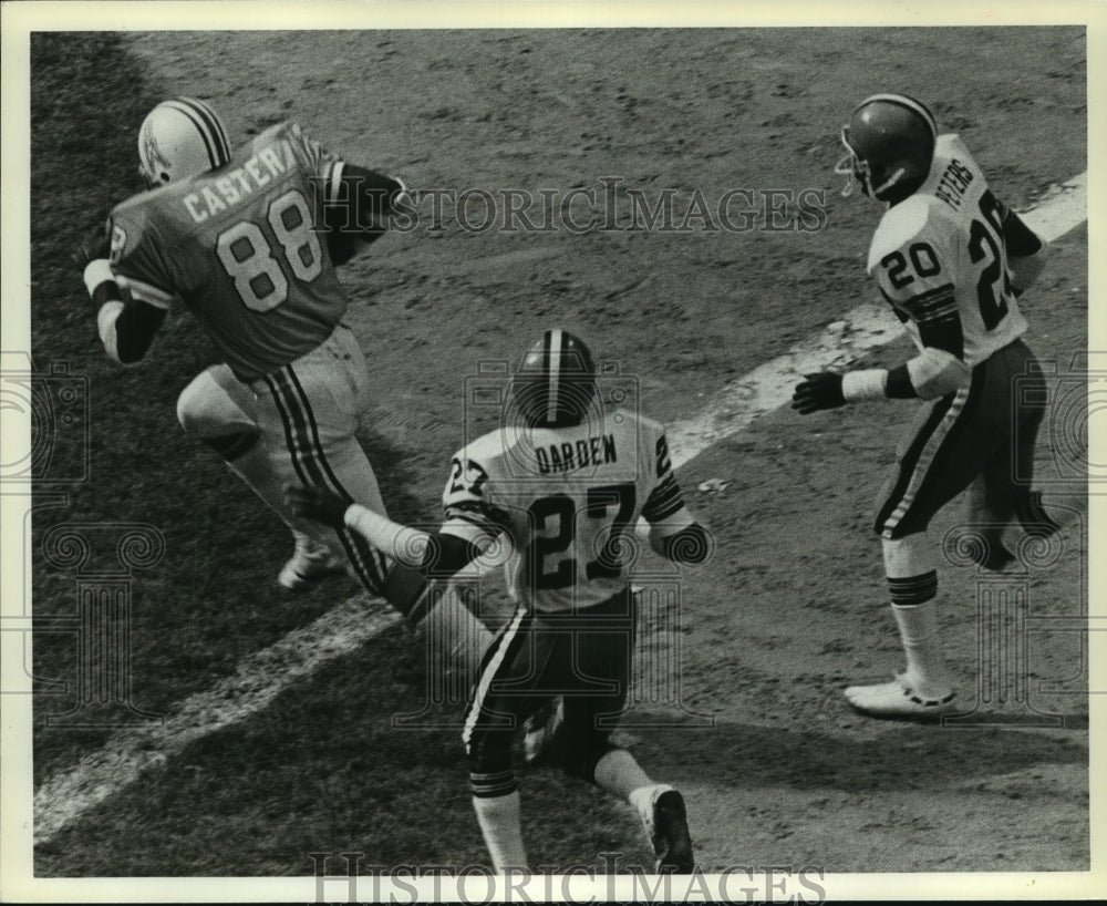 1978 Press Photo Houston Oilers&#39; receiver Rich Caster scores a touchdown.- Historic Images