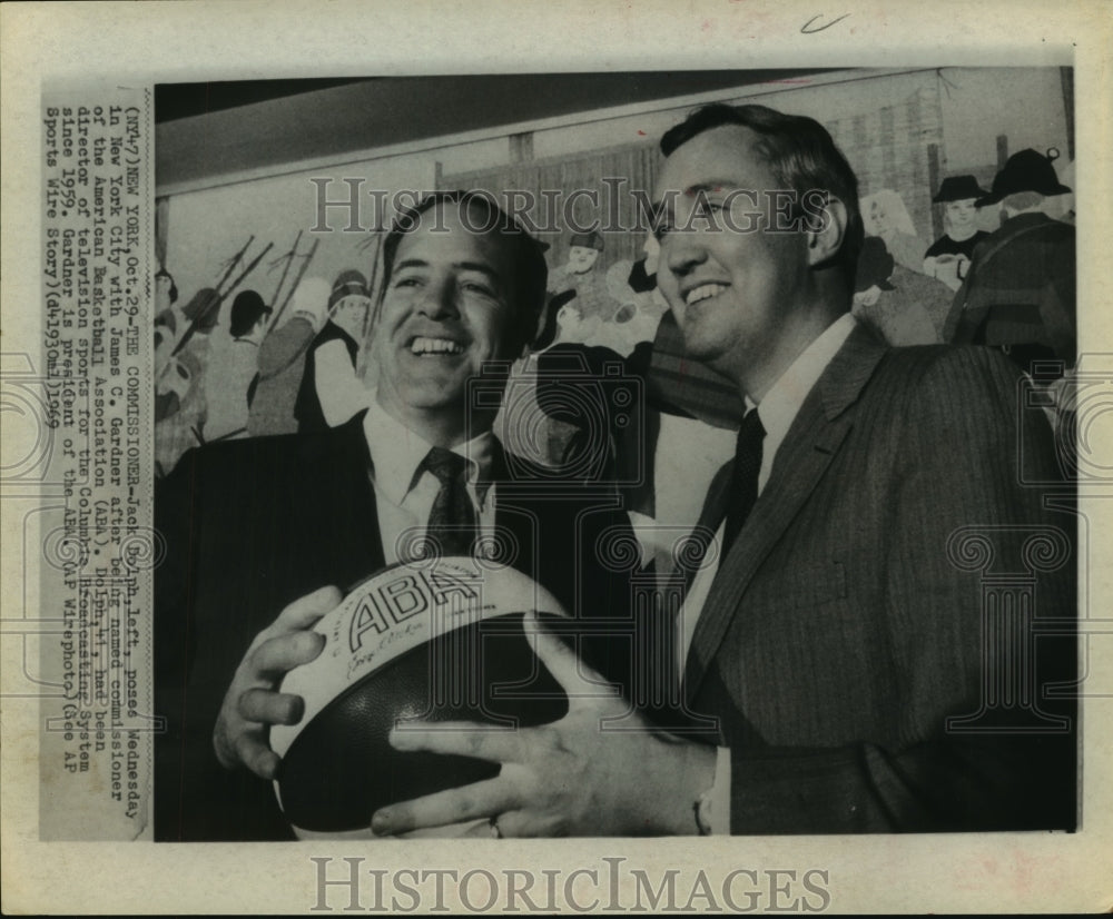 1969 Press Photo Jack Dolph named ABA commissioner by president James Gardner- Historic Images