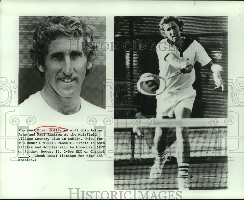 1978 Press Photo Professional tennis player Brian Gottfried of the United States- Historic Images