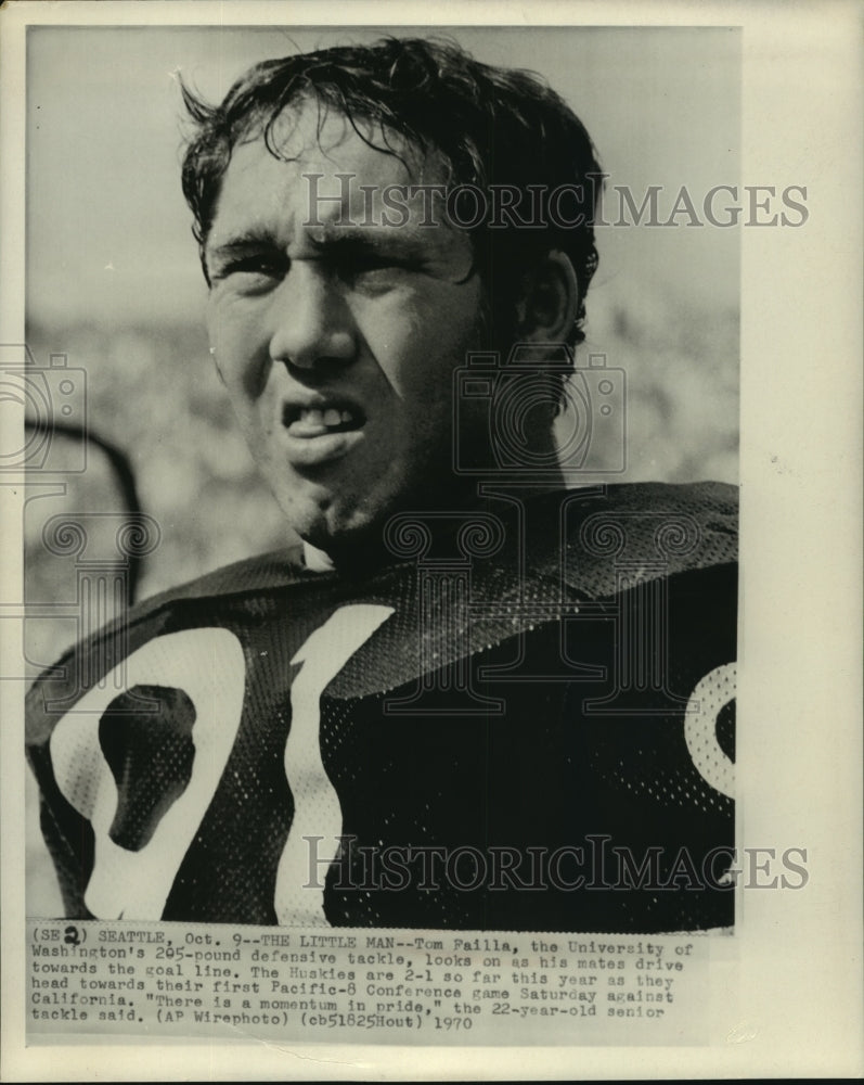 1970 Press Photo University of Washinton&#39;s defensive tackle Tom Failla.- Historic Images