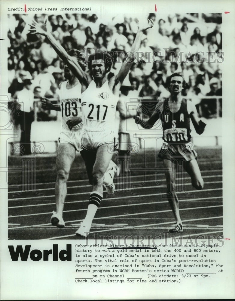 1979 Press Photo Cuban athlete Alberto Juantorena is subject of PBS WORLD Series- Historic Images