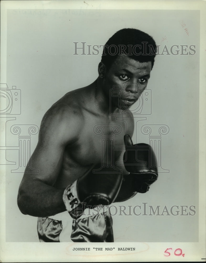 1972 Press Photo Houston middleweight boxer Johnny &quot;Mad Mad&quot; Baldwin.- Historic Images