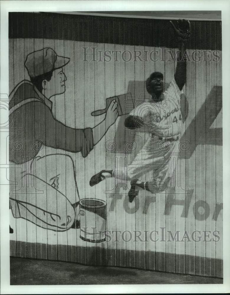 1989 Press Photo Braves baseball player leaps for catch during a game- Historic Images