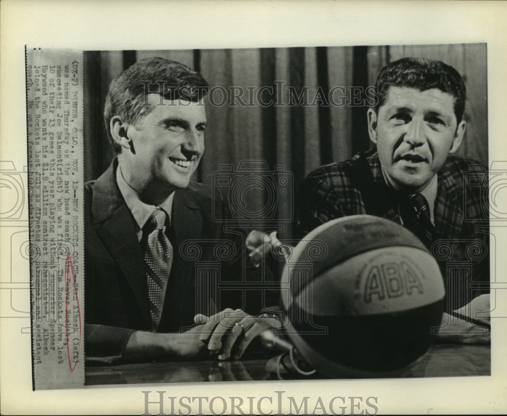 1970 Press Photo New Denver Rockets coach Stan Alback - fired coach Joe Belmont- Historic Images