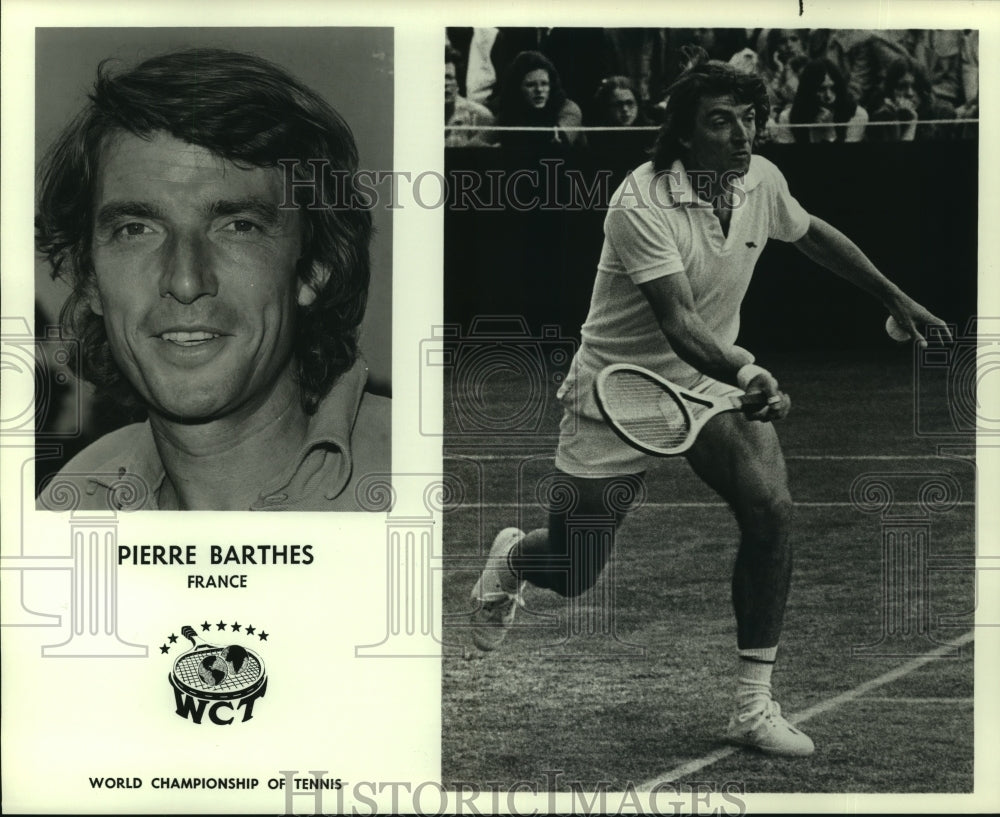 1975 Press Photo Professional tennis player Pierre Barthes of France.- Historic Images