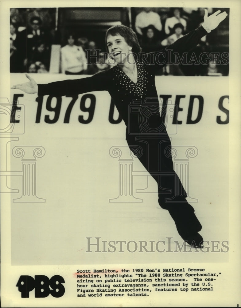 1981 Press Photo Ice skater Scott Hamilton appears on PBS&#39;s Skating Spectacular.- Historic Images