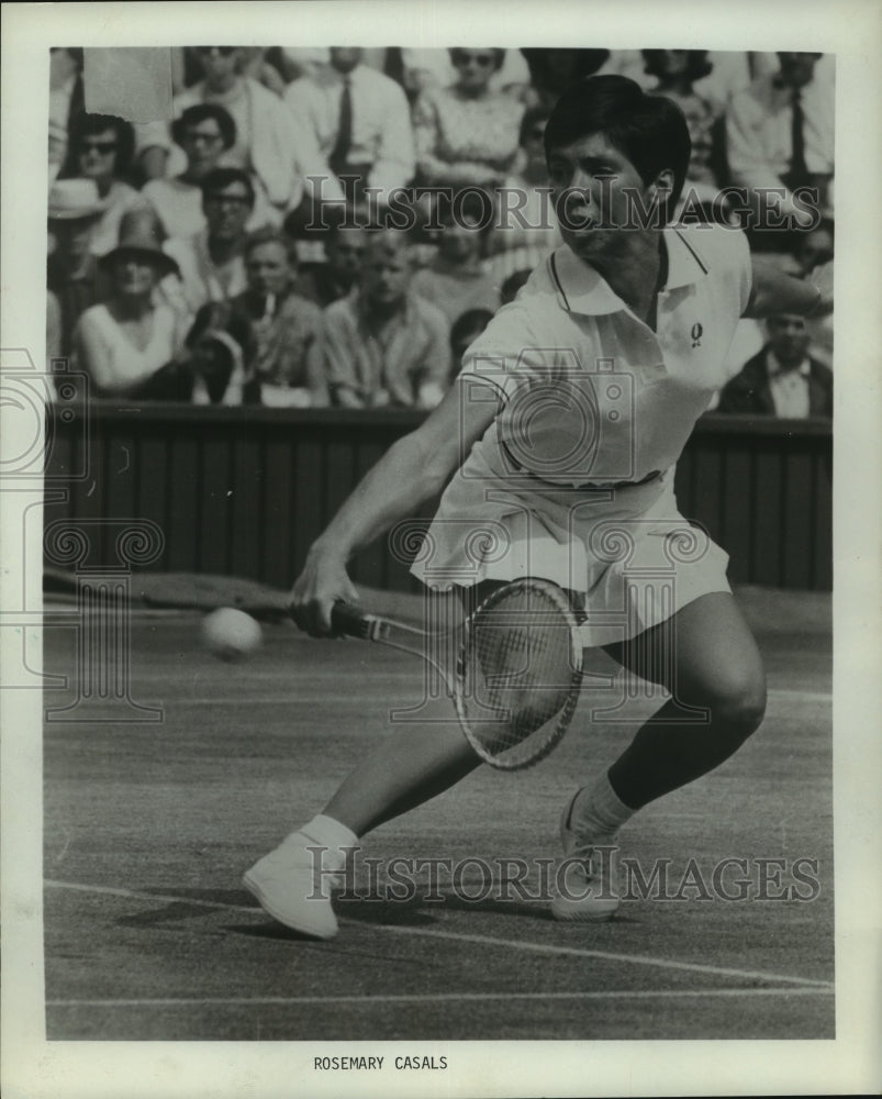 1971 Press Photo Professional tennis player Rosemary Casals in action.- Historic Images