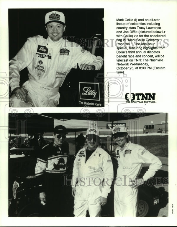 1996 Press Photo Mark Collie, Tracy Lawrence, Joe Diffie appear on TNN ...