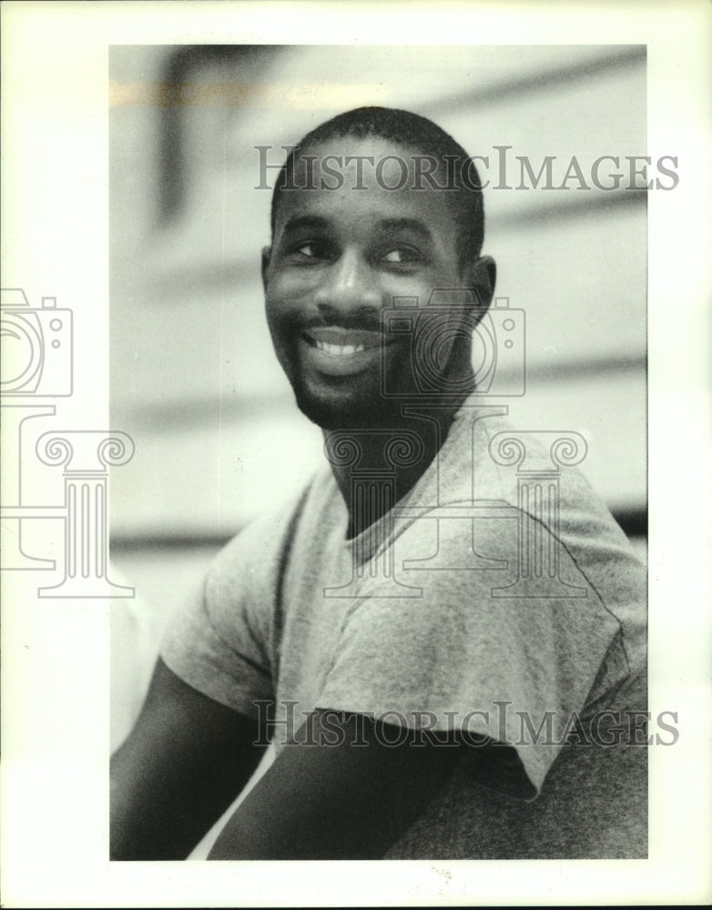 1989 Press Photo Houston Rockets basketball player Buck Johnson. - hcs09024- Historic Images