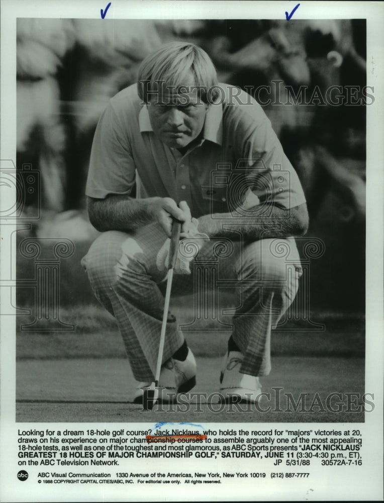 1988 Press Photo Jack Nicklaus to be subject of ABC Sports presentation in June.- Historic Images