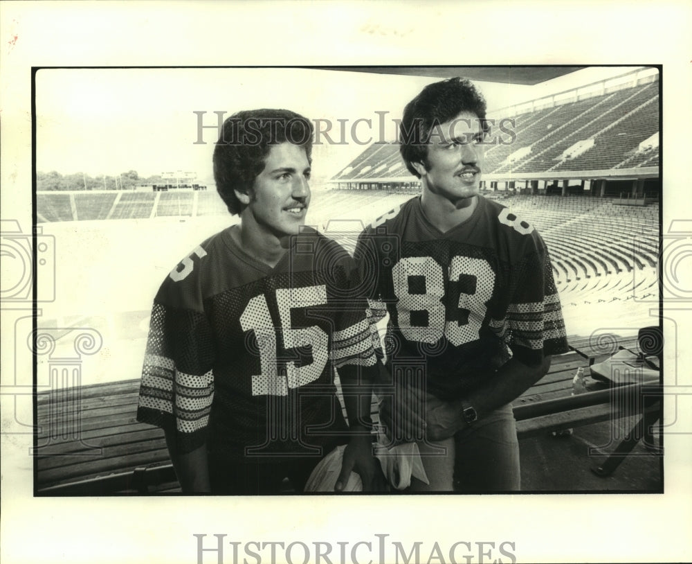 1980 Press Photo Rice University&#39;s offensive weapons Randy Hertel, Robert Hubble- Historic Images