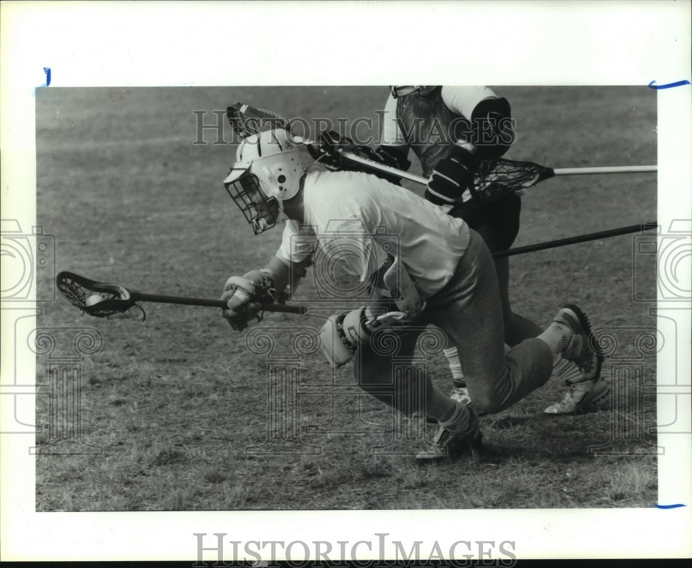 1990 Press Photo LaCrosse players during a game. - hcs09826- Historic Images