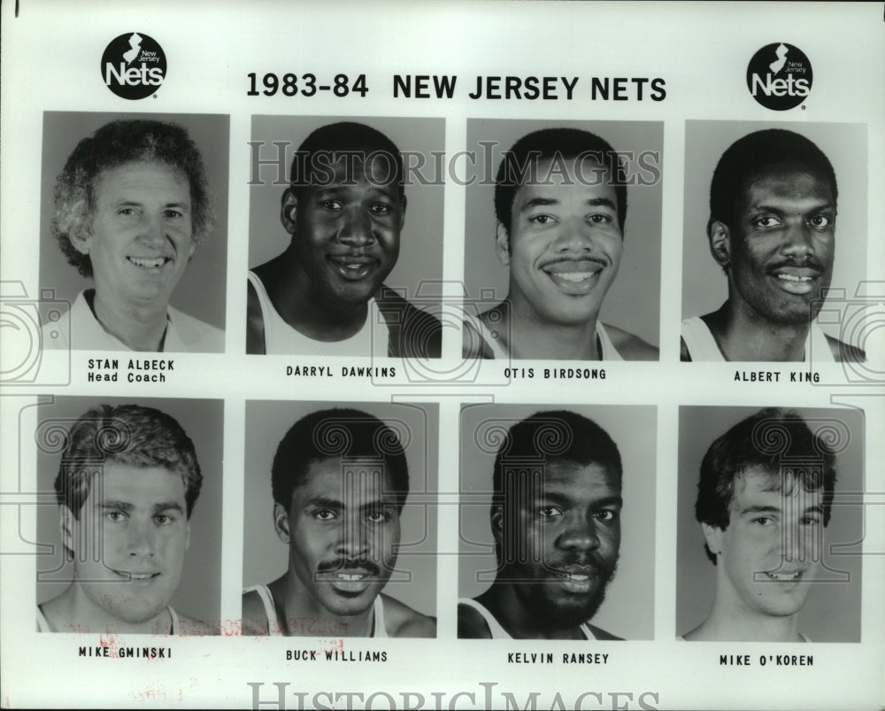 1983 Press Photo Members of the New Jersey Nets basketball team. - hcs09854- Historic Images