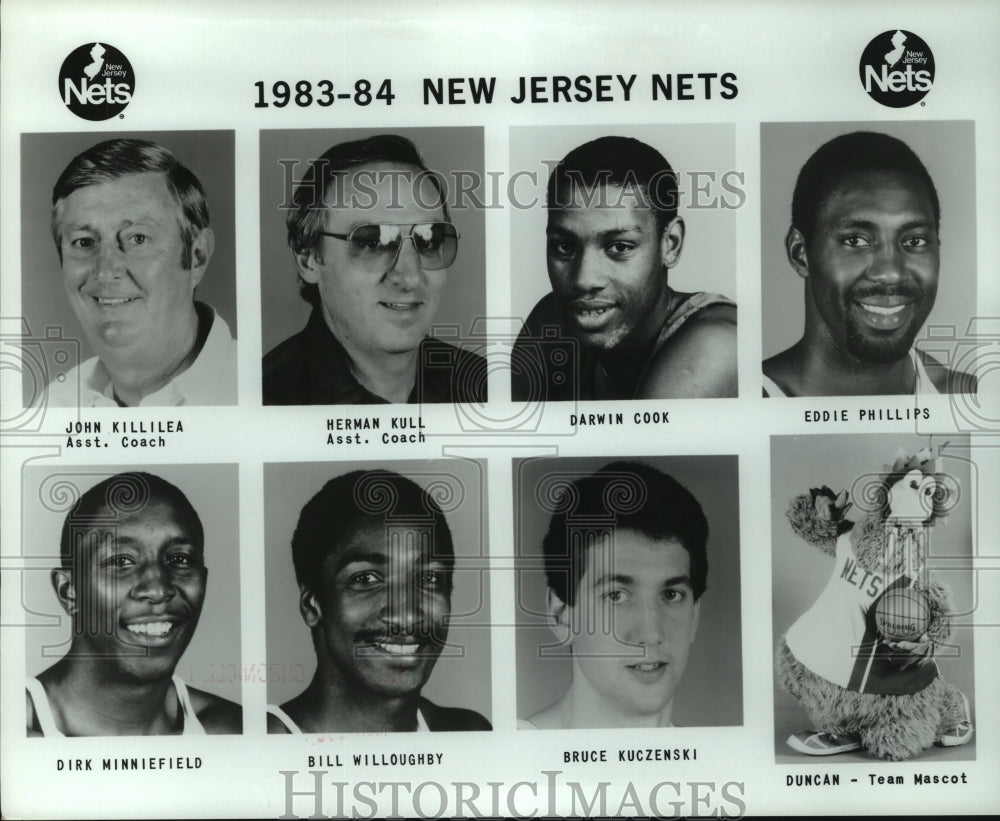 1983 Press Photo Members of the New Jersey Nets basketball team. - hcs09855- Historic Images