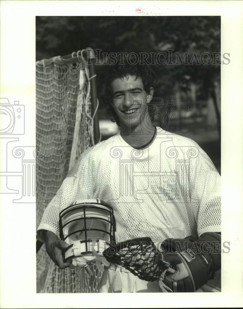 1989 Press Photo Jack Aron, player for the Memorial High School lacrosse team- Historic Images