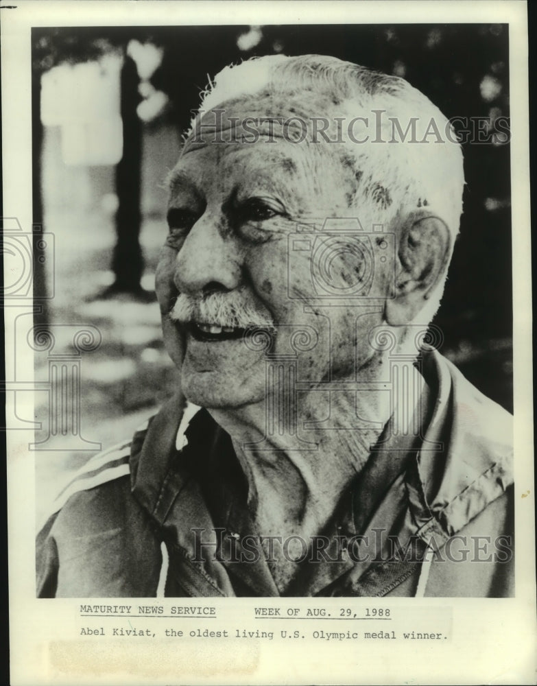 1988 Press Photo Oldest living U.S. Olympic medalist, Abel Kiviat. - hcs10001- Historic Images