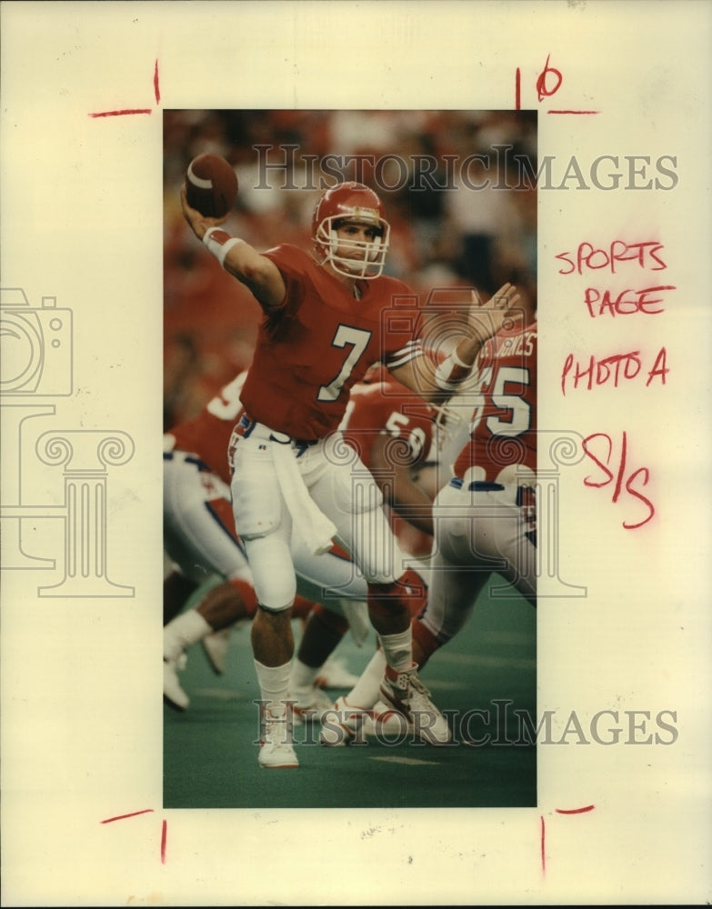 1990 Press Photo University of Houston's David Klingler has Heisman like numbers- Historic Images