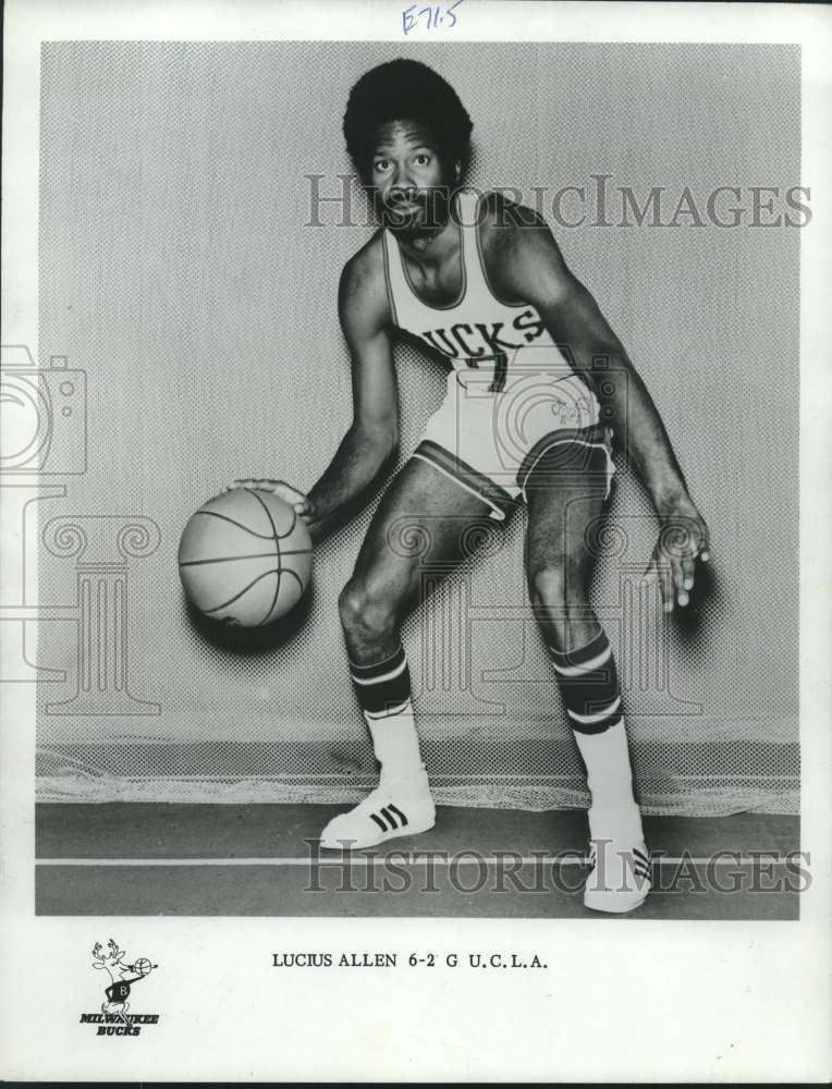 1972 Press Photo Lucius Allen, basketball player for the Milwaukee Bucks- Historic Images