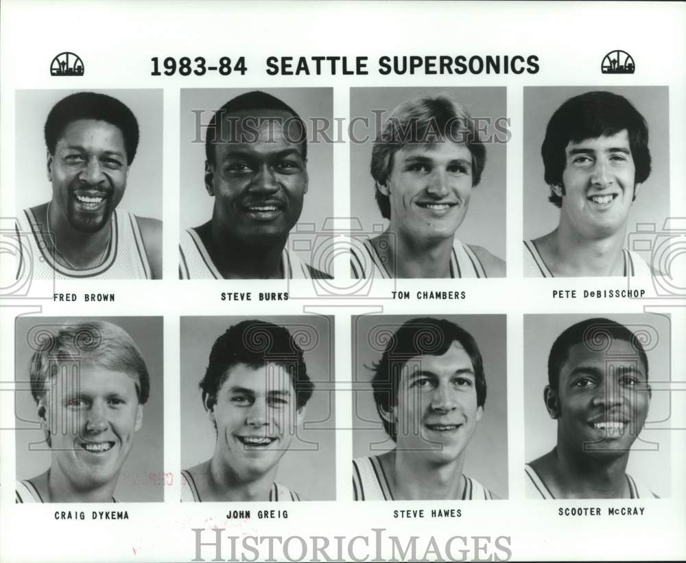 1983 Press Photo Basketball players for the Seattle Supersonics - hcs11046- Historic Images