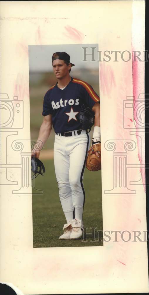 1990 Press Photo Astros Craig Biggio ready for intrasquad games to begin- Historic Images