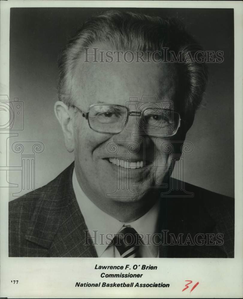 1982 Press Photo National Basketball Association Commissioner Lawrence O'Brien- Historic Images