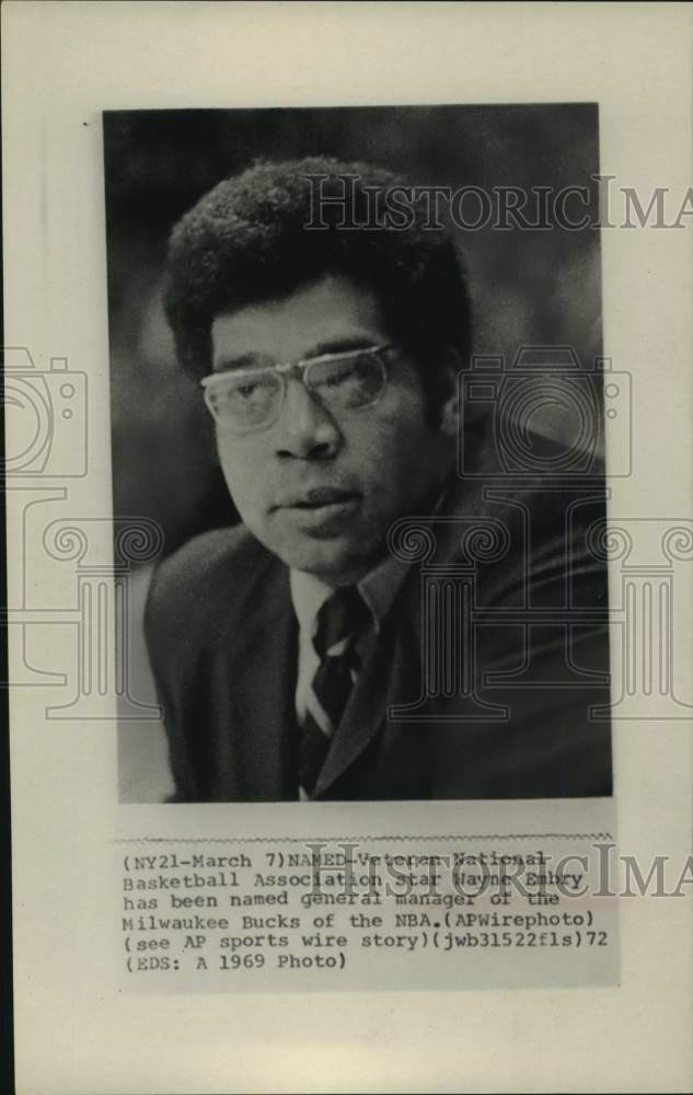 1969 Press Photo Wayne Embry named general manager of Milwaukee Bucks.- Historic Images