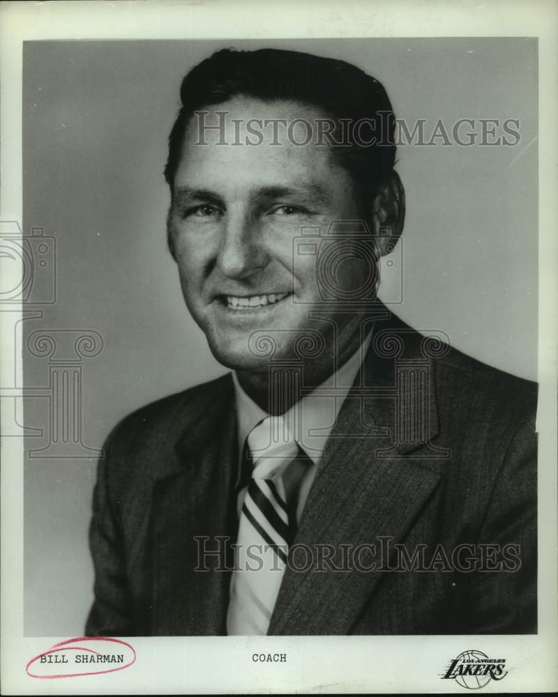 1972 Press Photo Los Angeles Lakers head basketball coach Bill Sharman.- Historic Images