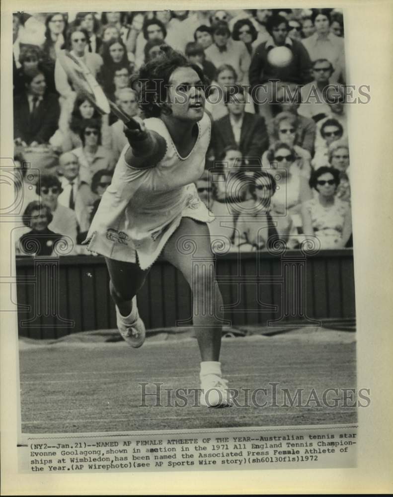 1971 Press Photo Tennis star Evonne Goolagong is AP Female Athlete of the Year.- Historic Images