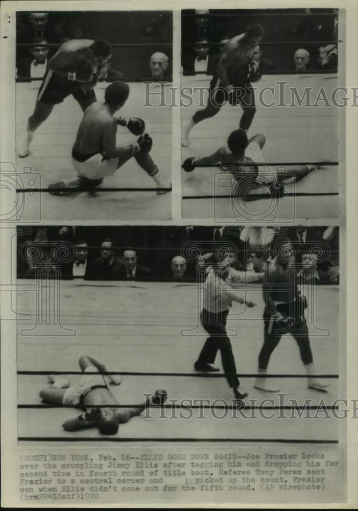 1970 Press Photo Frazier decks Ellis for second time, referee Perez begins count- Historic Images